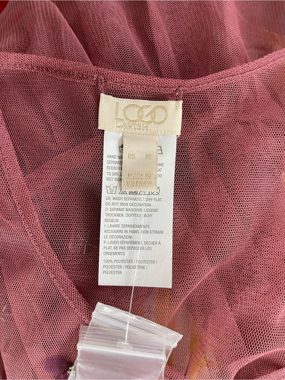 nwot LOGO LAVISH Lori Goldstein pink mesh sequin embellished vest event - Picture 7 of 7